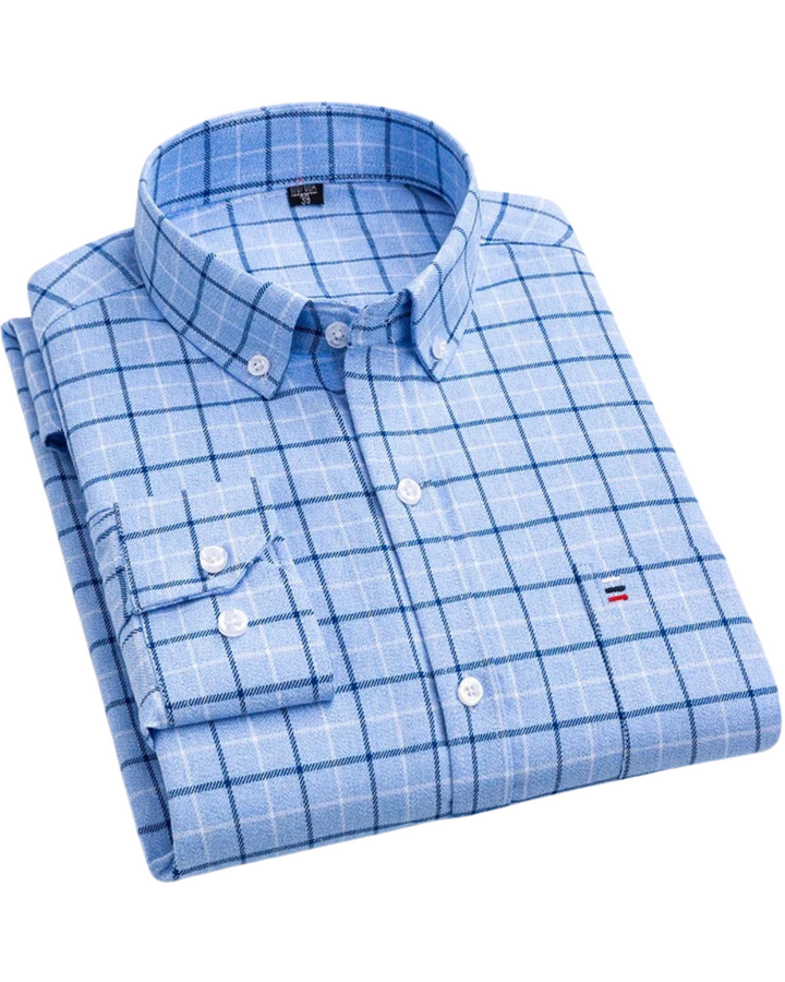 Carlos | Striped Check Cotton Shirt