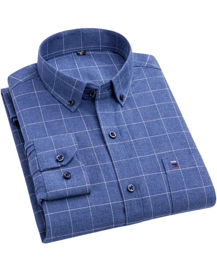 Carlos | Striped Check Cotton Shirt